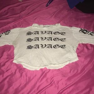 A cropped long sleeved shirt